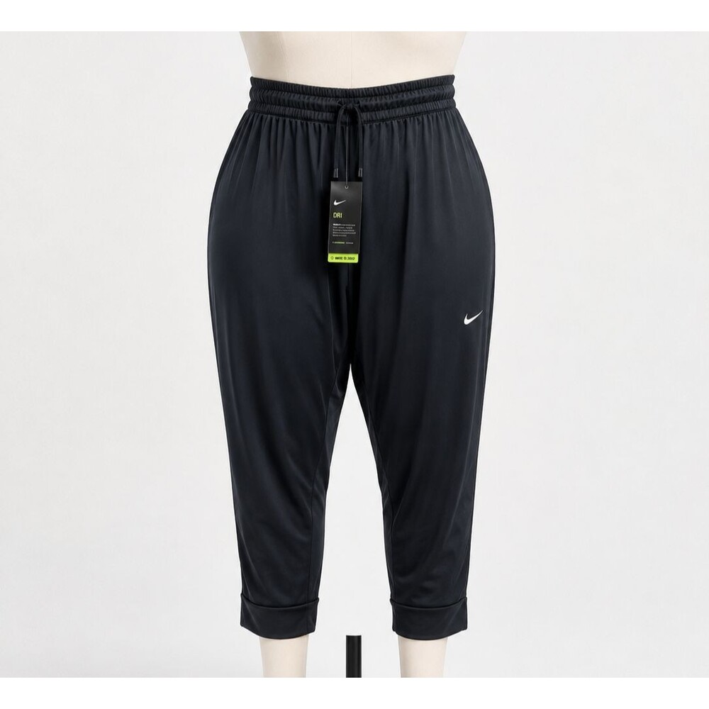 Nike Womens Attack 7/8 Active Pants Plus Size 2X Joggers Black Drawstring